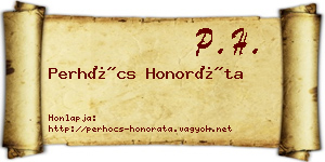 Perhócs Honoráta névjegykártya